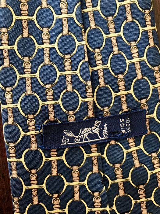 Брендова краватка галстук Hermes 100% натур шовк шелк вінтаж