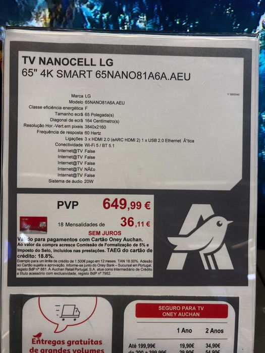 TV Nanocell LG - 65” 4k