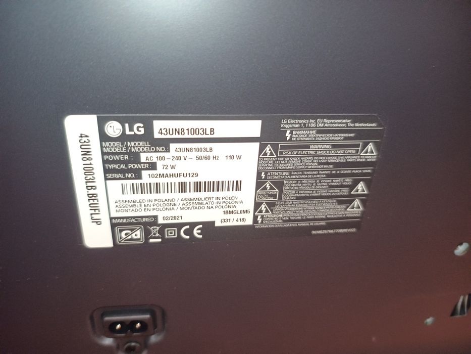 Телевізор LG 43un81003lb