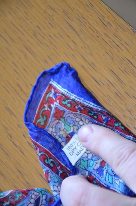 chusta/apaszka czysto jedwab 100% niebieskości
