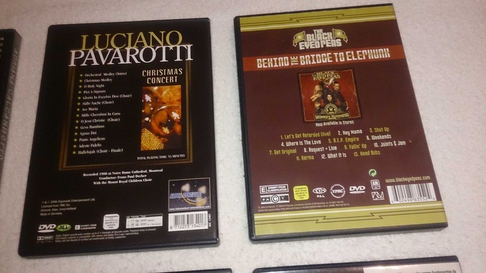 6 dvds de música (calcanhotto, pavarotti, u2, lou reed…)