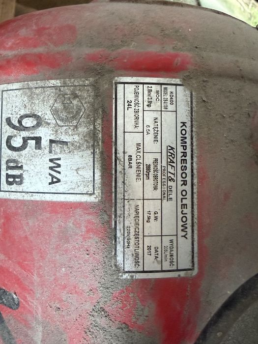Kompresor Olejowy Kraft&Dele KD400 24L 2.8kW 3.8KM | Stan Nieznany