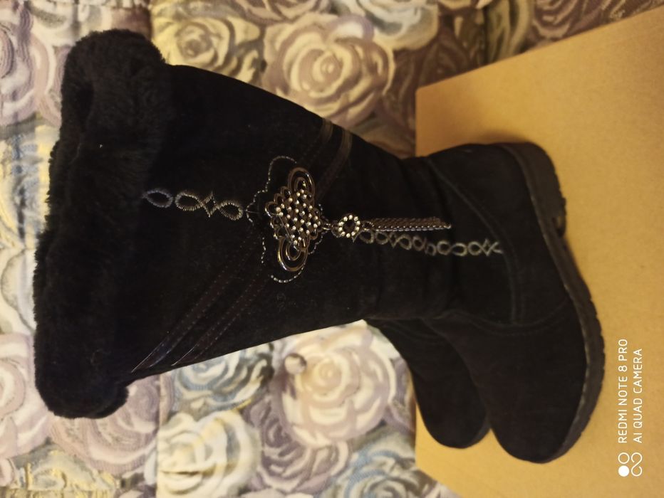 Сапоги зимние 34р-р натуральная замша на цигейке