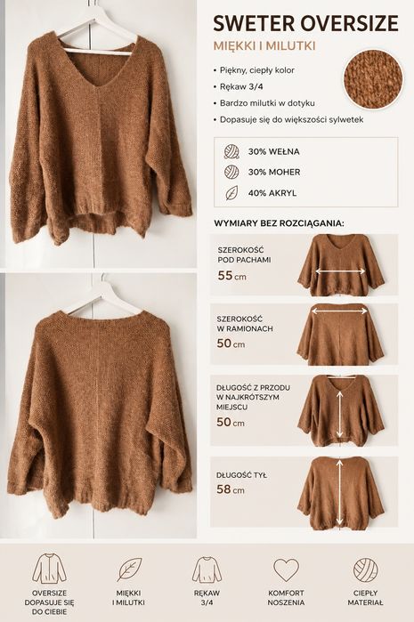 Sweter damski oversize