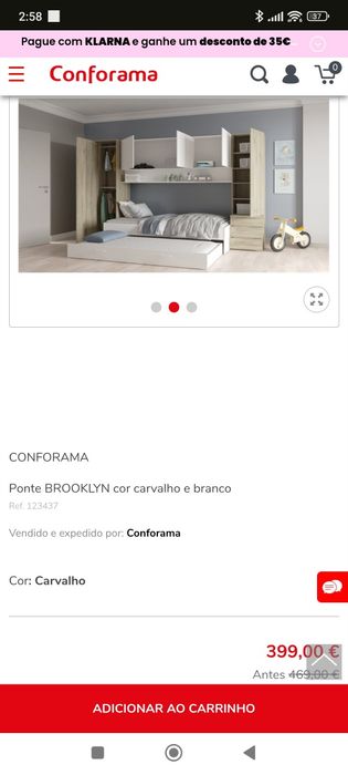 Cama com arrumação e roupeiro