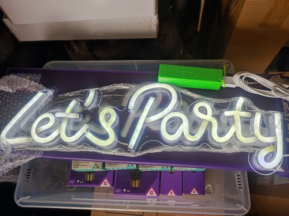 Placa luminosa Néon USB lets party 42 X 14