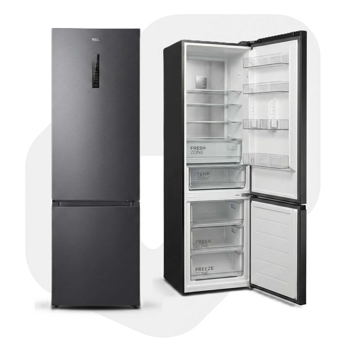 Lodówka TCL RP382BXD0 No Frost 203cm 382L Galaxy Inox OUTLET 20AH50