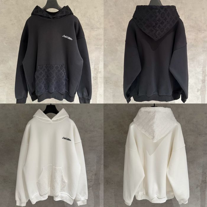 Худи LOUIS VUITTON мужское оверсайз унисекс черное кофта с капюшоном