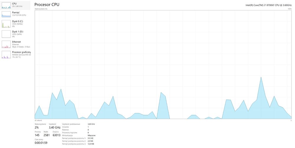 Komputer gamingowy i7-9700KF/RTX 3060Ti/16GB RAM