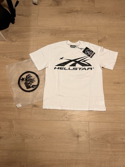 Koszulka hellstar biała z czarnym logo