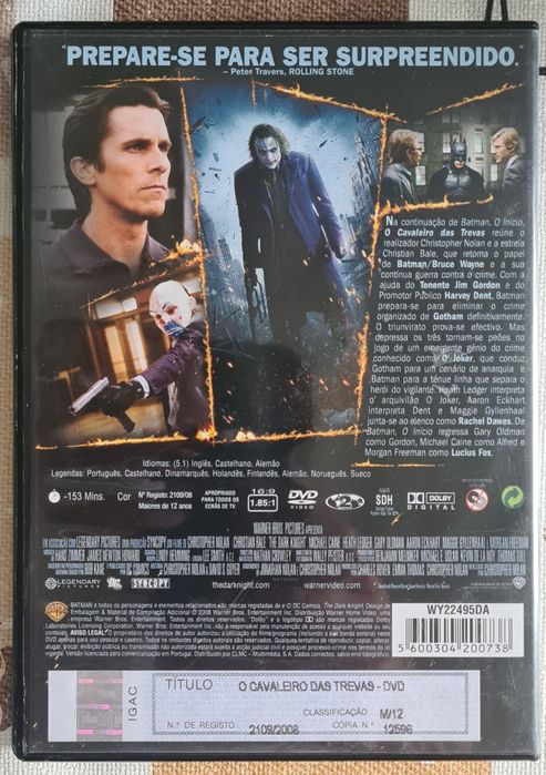 DVD Batman O Cavaleiro das Trevas