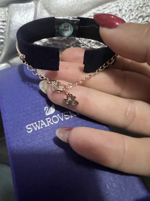 Swarovsky Bracelete Hyperbola Infinity, Branca, Lacado a rosa dourado