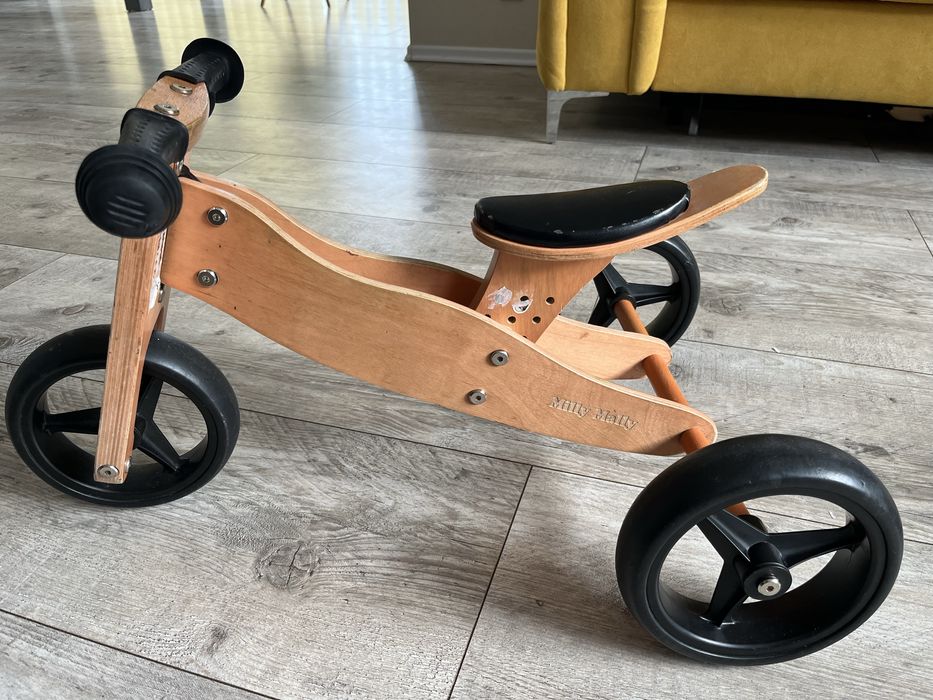 Rowerek biegowy drewniany milly mally 2w1 trójkołowy 12-36 miesięcy