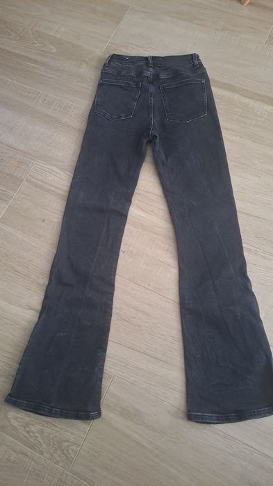 Zara jeansowe czarne dzwony 36 S