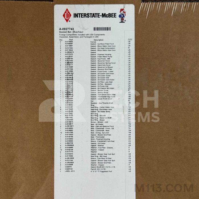 Набір прокладок повний DD 6V53 PN: 8927743 NSN: 2815-01-248-4992