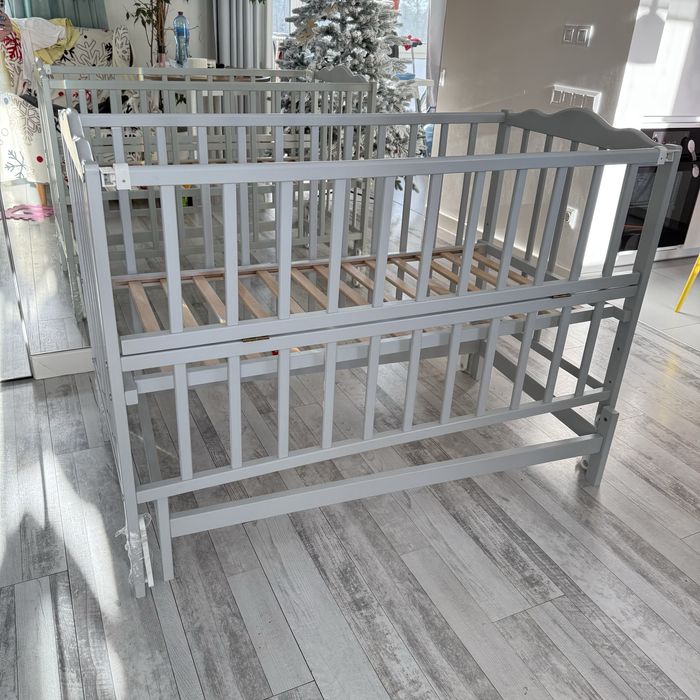 Дитяче ліжечко дерев'яне Анастасія-2 з маятником, Білий