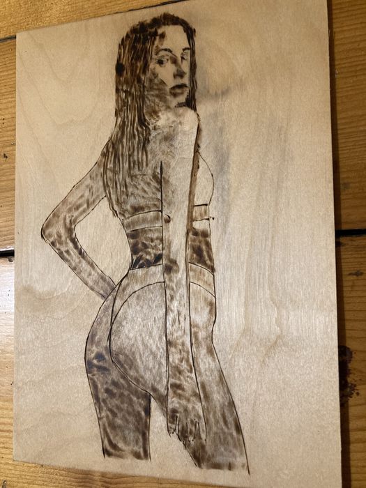Obraz wypalany ręcznie pirografem na sklejce 21x30 cm x 3mm