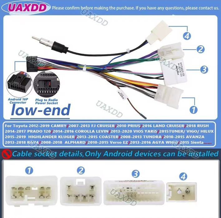 Переходник + Встака Prius 20 Автомагнитолы Android