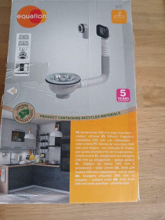 Válvula de lava loiça D90mm com respiro