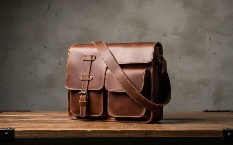 Męska torba skórzana vintage brązowa ramię messenger prawdziwa skóra