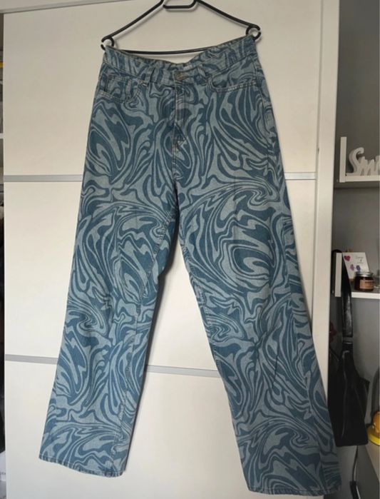 jeansy z szeroką nogawką h&m rozmiar M