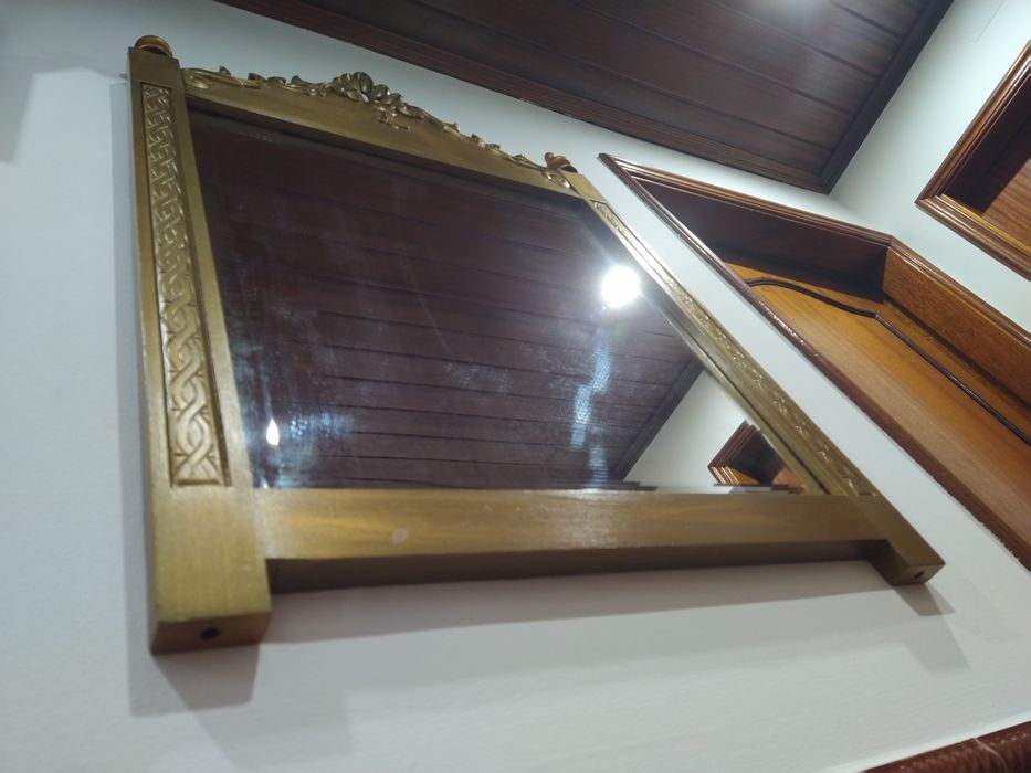 Espelho com moldura Vidro Vizel casa quarto apartamento vivenda carro