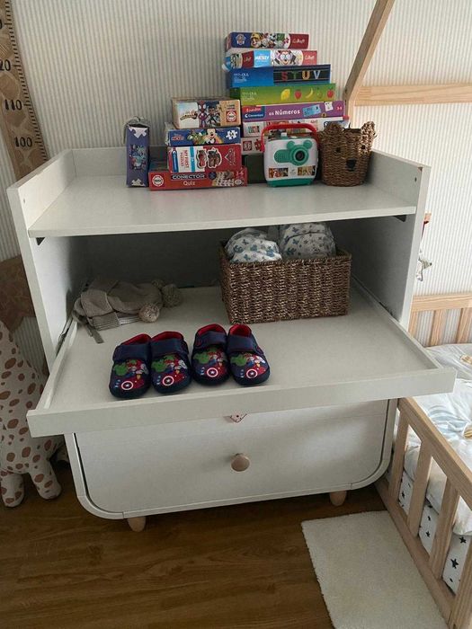 MYLLRA Trocador com gavetas, branco