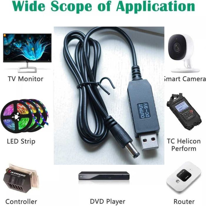 ‼️Питание Роутера USB to DC с 5v на 9v 0.6A 5.5х2.1 mm Конвертера WiFI