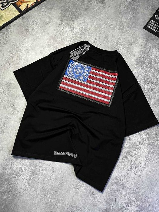 Черная Футболка Chrome Hearts с бирками (Хром Хартс)