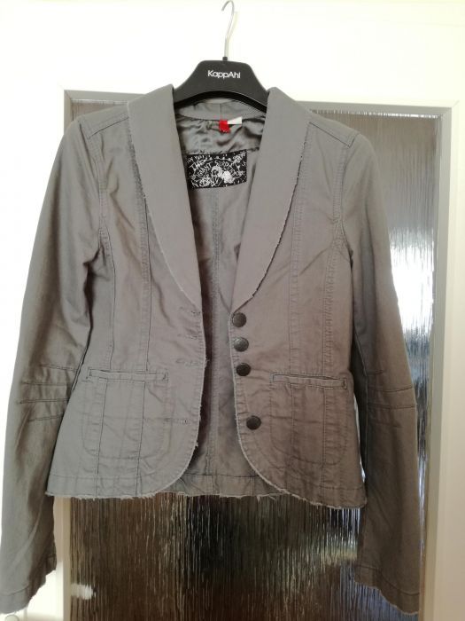 Grafitowa Katana narzutka marynarka h&m rozmiar 38