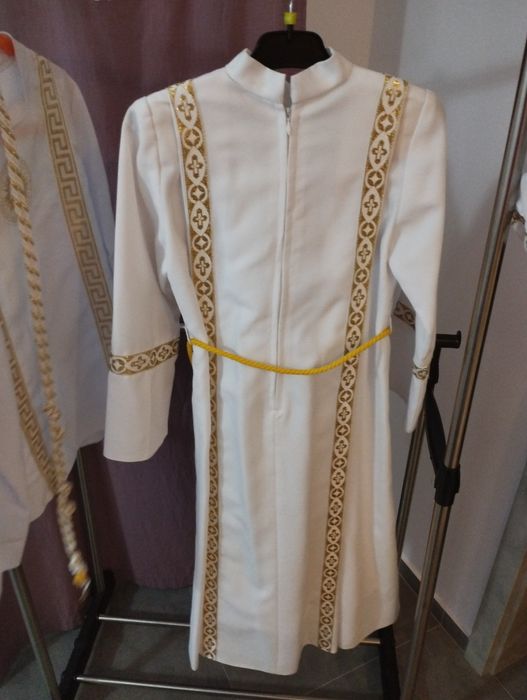 Sukienka komunijna alba wczesna komunia jak nowa biała IHS torebka gra