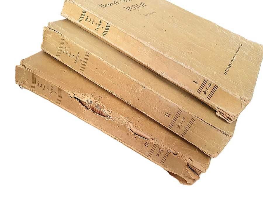 Potop 1953 stare książki vintage 3 tomy