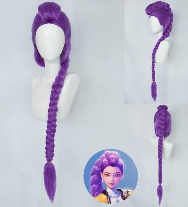 Перука Румі фіолетова 88см K-Pop Demon Hunters (HUNTR/X) для косплею.