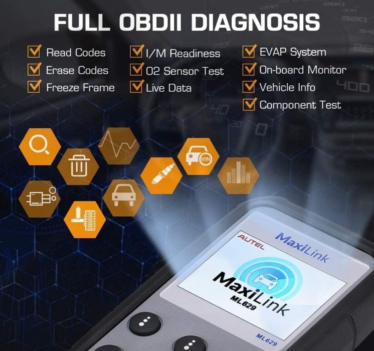 Autel MaxiLink ML629 Ferramenta de diagnóstico profissional NOVO