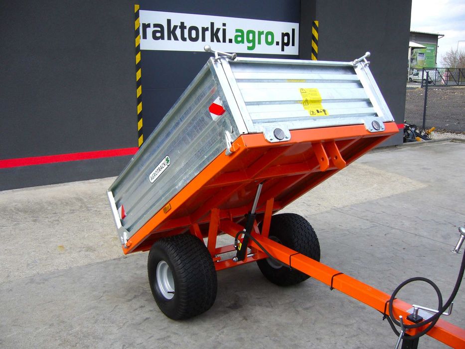 Przyczepa 1T z wywrotem hydraulicznym na tył AGROTRACK traktorkiagropl
