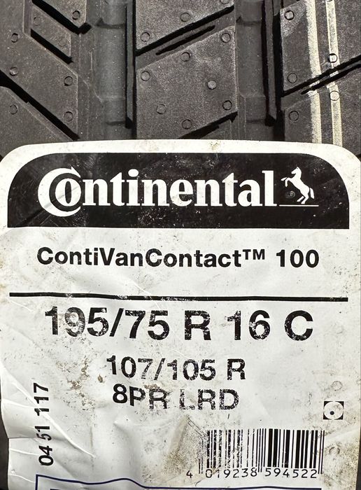 2X NOWE Continental ContiVanContact 100 195/75 R16C