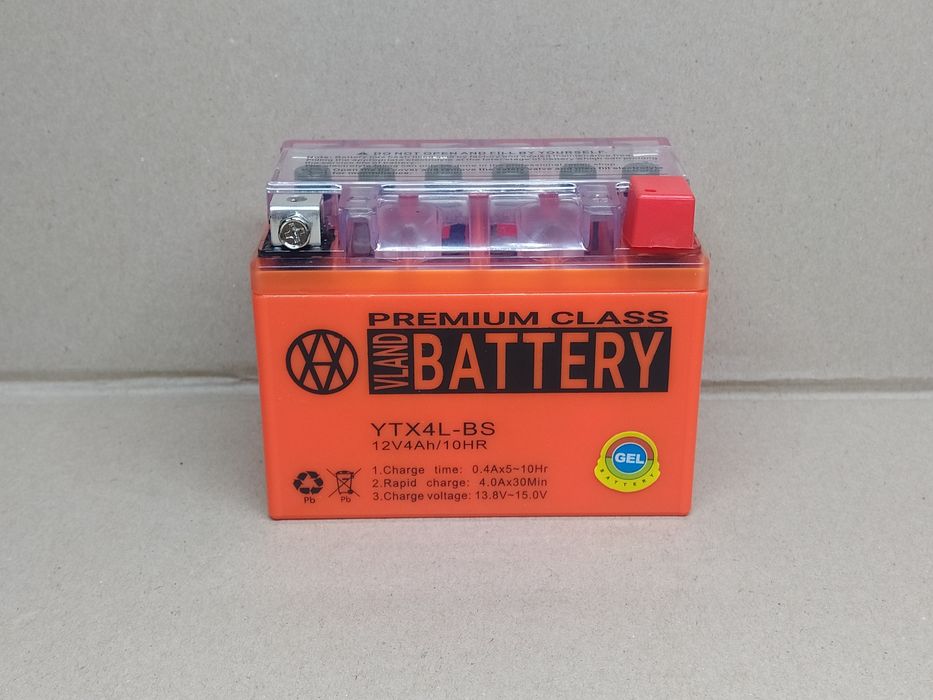Акумулятор мото АКБ GEL 12V 4A (113-70-85mm) UTX4L-BS "VLAND"
