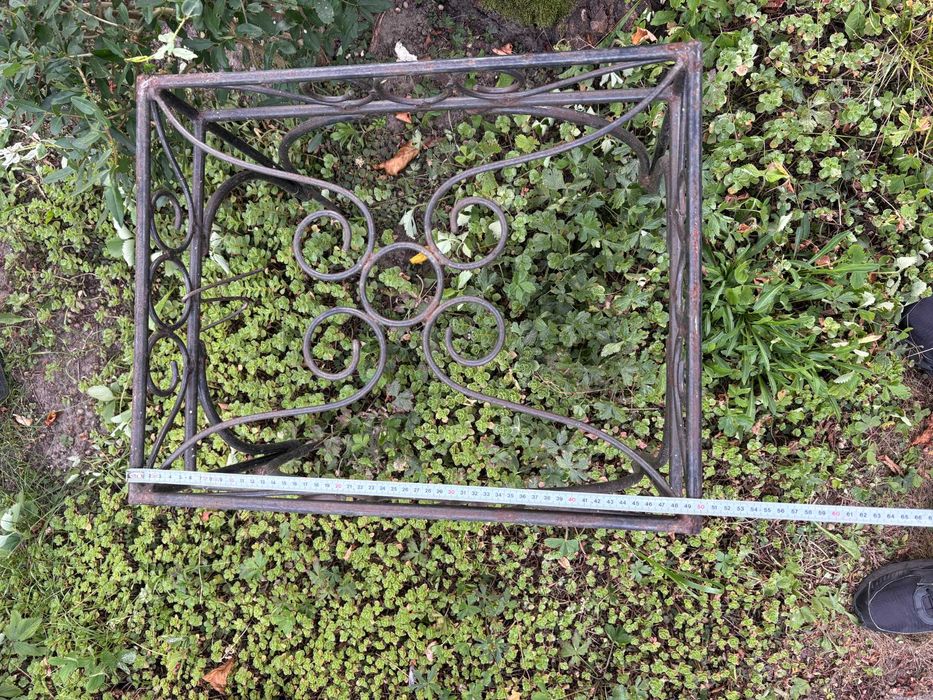 Stoliki ogrodowe metalowe zdobione, 2 sztuki, puls blat szklany