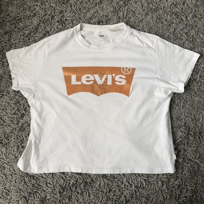 Koszulka damska levi’s złoty napis