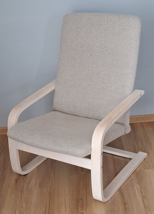 Fotel bujany jasny beż