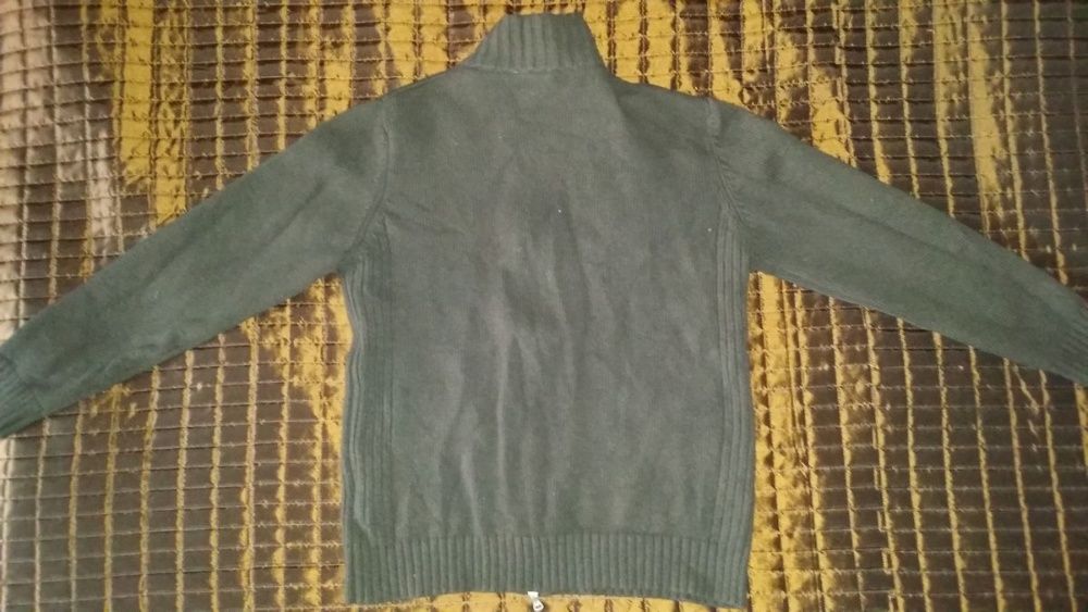 CALVIN KLEIN sweter brązowy z kołnierzem L