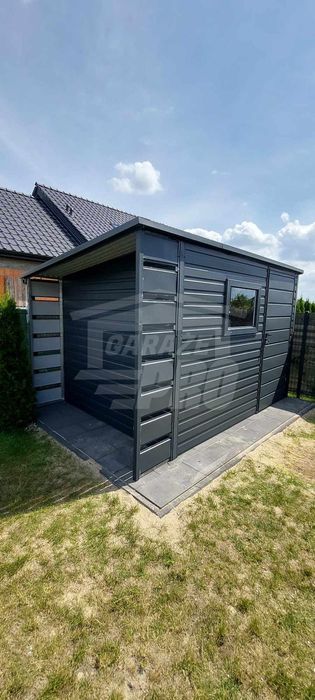 Schowek domek ogrodowy 2,5x2,5m + wiata 0,5m drzwi okno dach  GP457