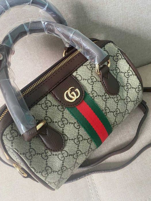 сумка в стилі Gucci Ophidia GG Small Boston Bag канва