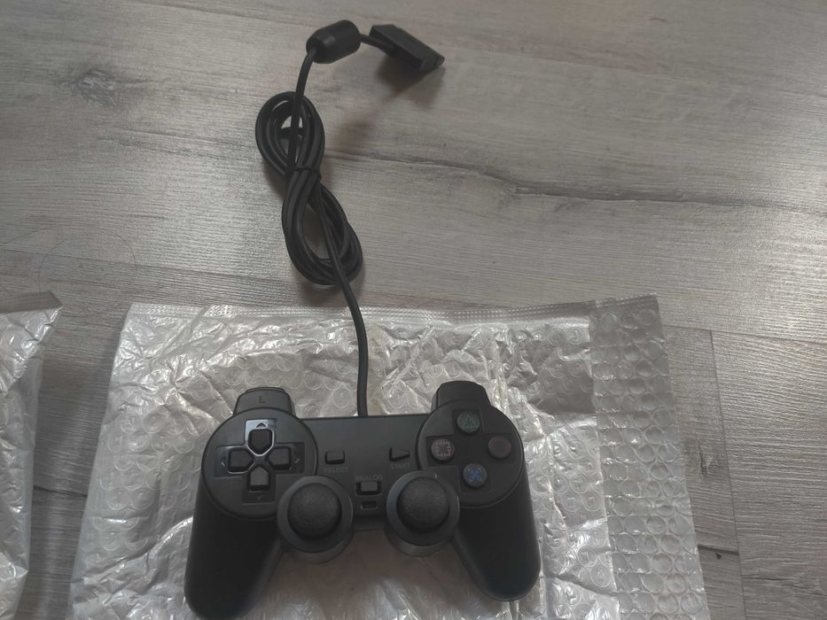 Черный проводной вибро джойстик для playstation 2, 1, PSX.