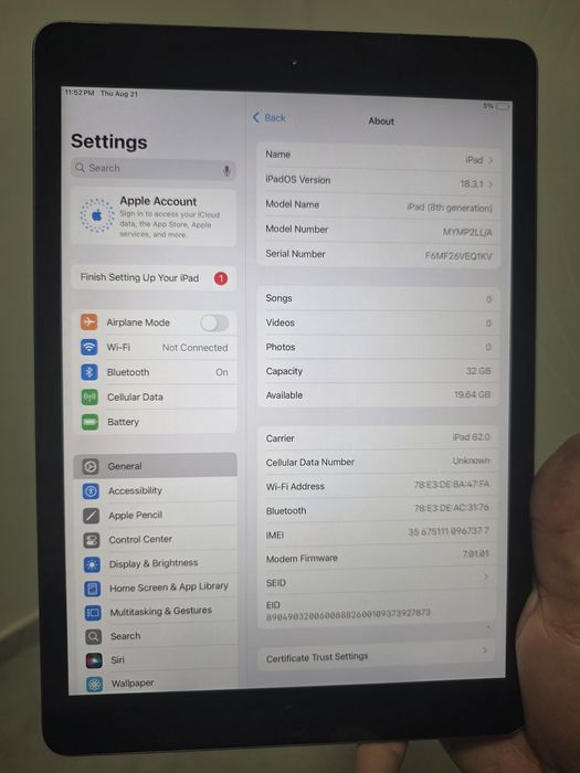 iPad 8 покоління. Space Grey. 32гб. LTE. Сімкарта. Гарантія