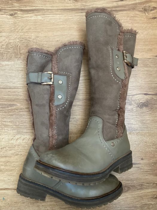 Зимние сапоги 35 р натуральная кожа замш