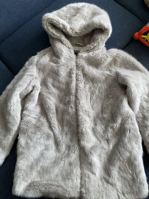 Futro damskie szare długie XL