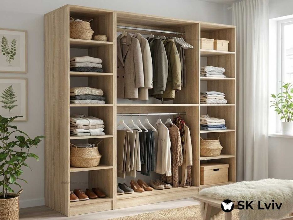 Гардеробні модульні системи - фабричні і по індівідуальним проєктам
