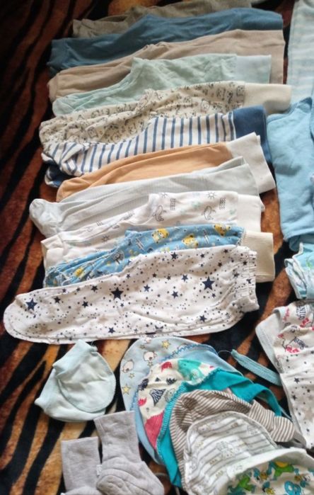 Великий пакет речей одягу для новонародженого хлопчика комбінезон