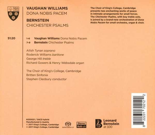 VAUGHAN WIILIAMS -Bernstein-King's College-CD ( SACD ) -nowa , folia